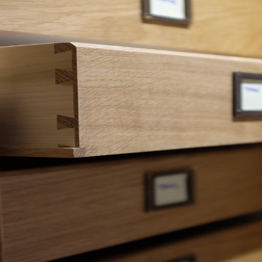 Oak office cabinet drawer